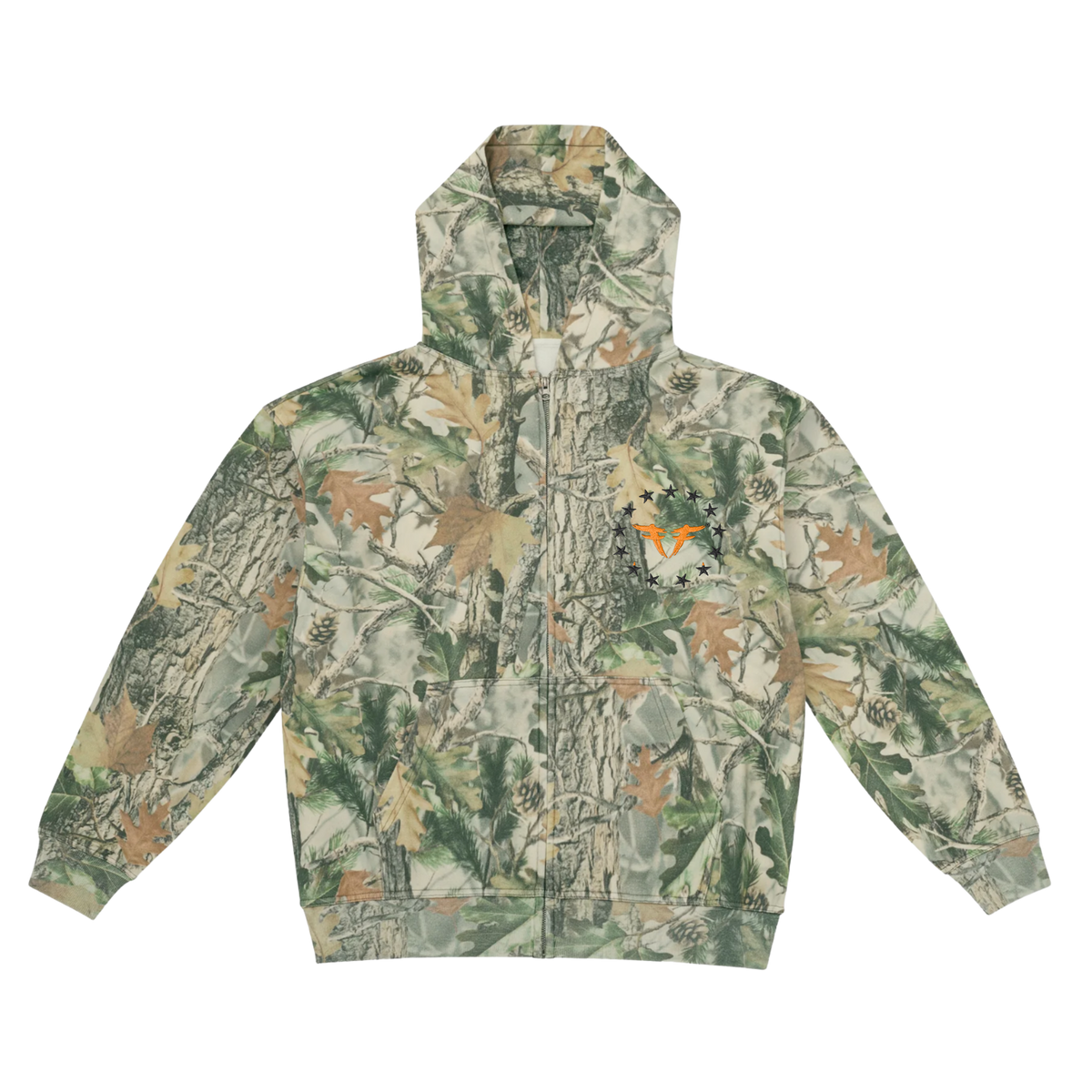 Fine By Mi Forest Camo Zip Hoodie