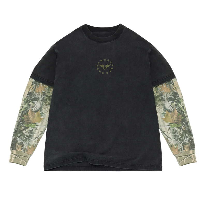 Faith Over Fear Vintage WashCamo Longsleeve