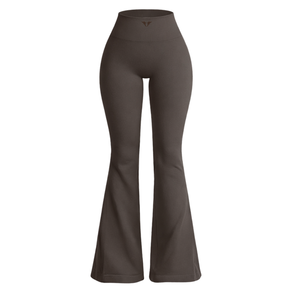 Fine By Mi Ribbed High-Waisted Flared Pants