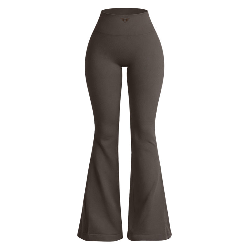 Fine By Mi Ribbed High-Waisted Flared Pants