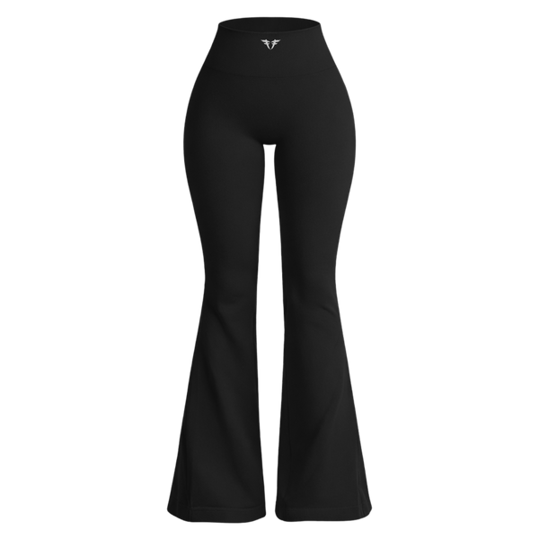 Fine By Mi Ribbed High-Waisted Flared Pants