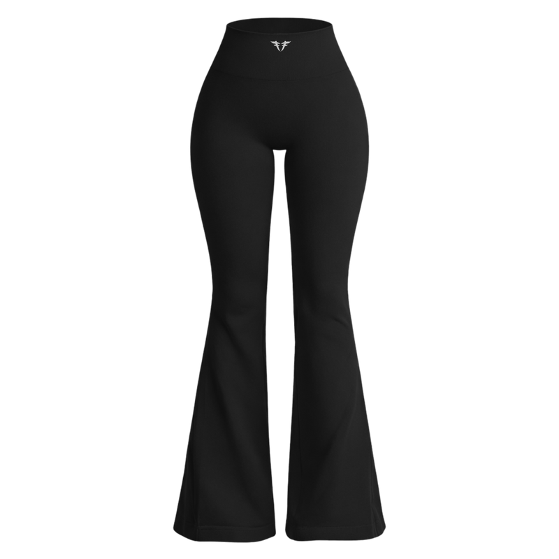 Fine By Mi Ribbed High-Waisted Flared Pants